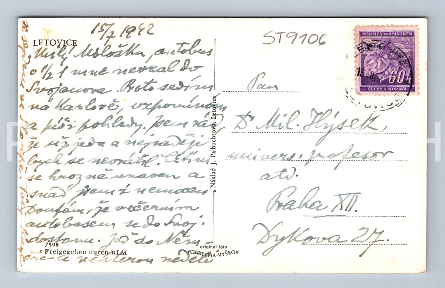 Pohlednice LETOVICE (ST9106)