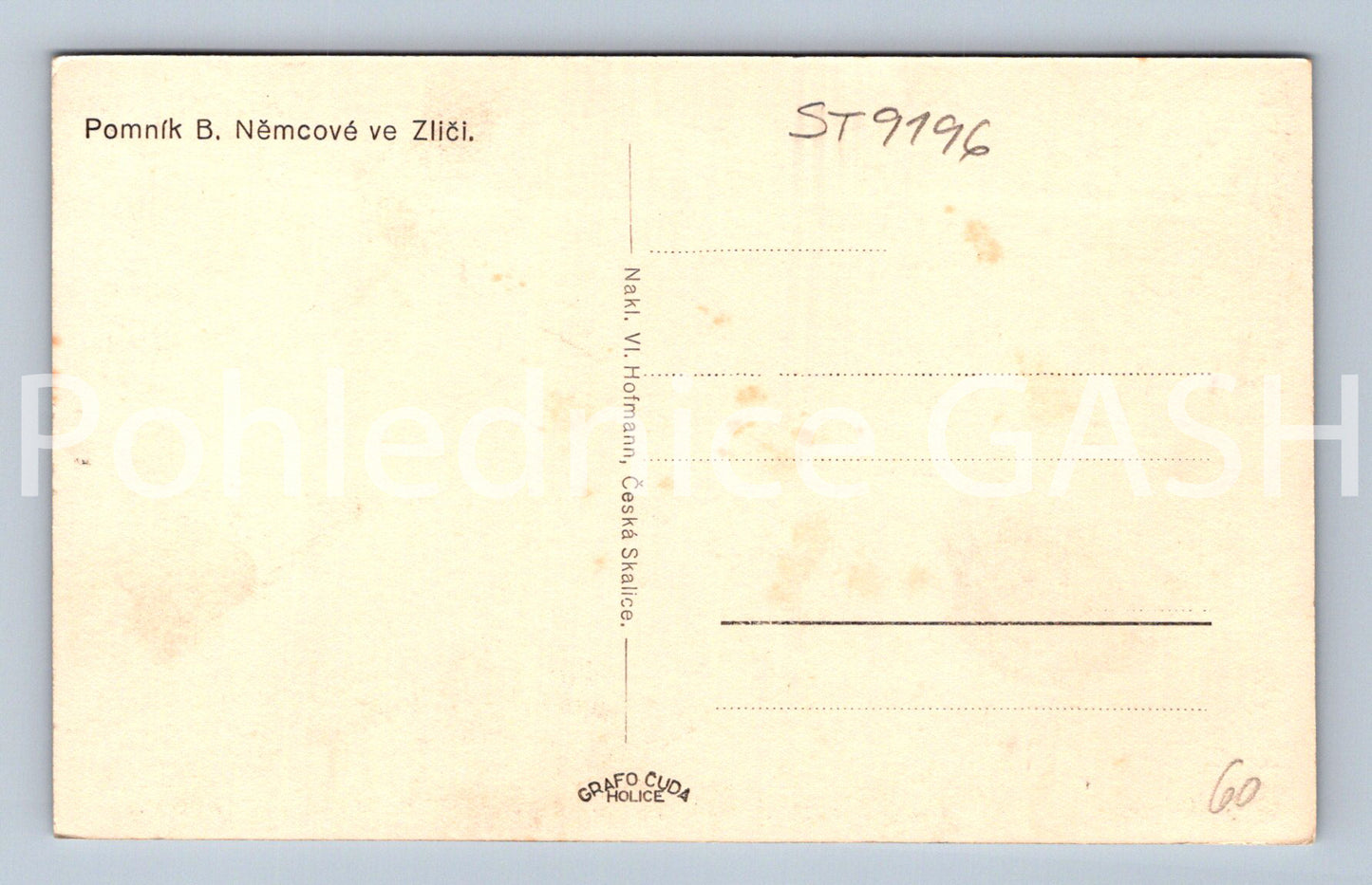 Pohlednice POMNÍK BOŽENY NĚMOCOVÉ VE ZLČI (ST9196)