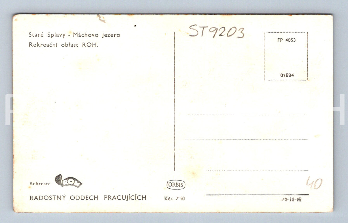 Pohlednice MÁCHOVO JEZERO (ST9203)