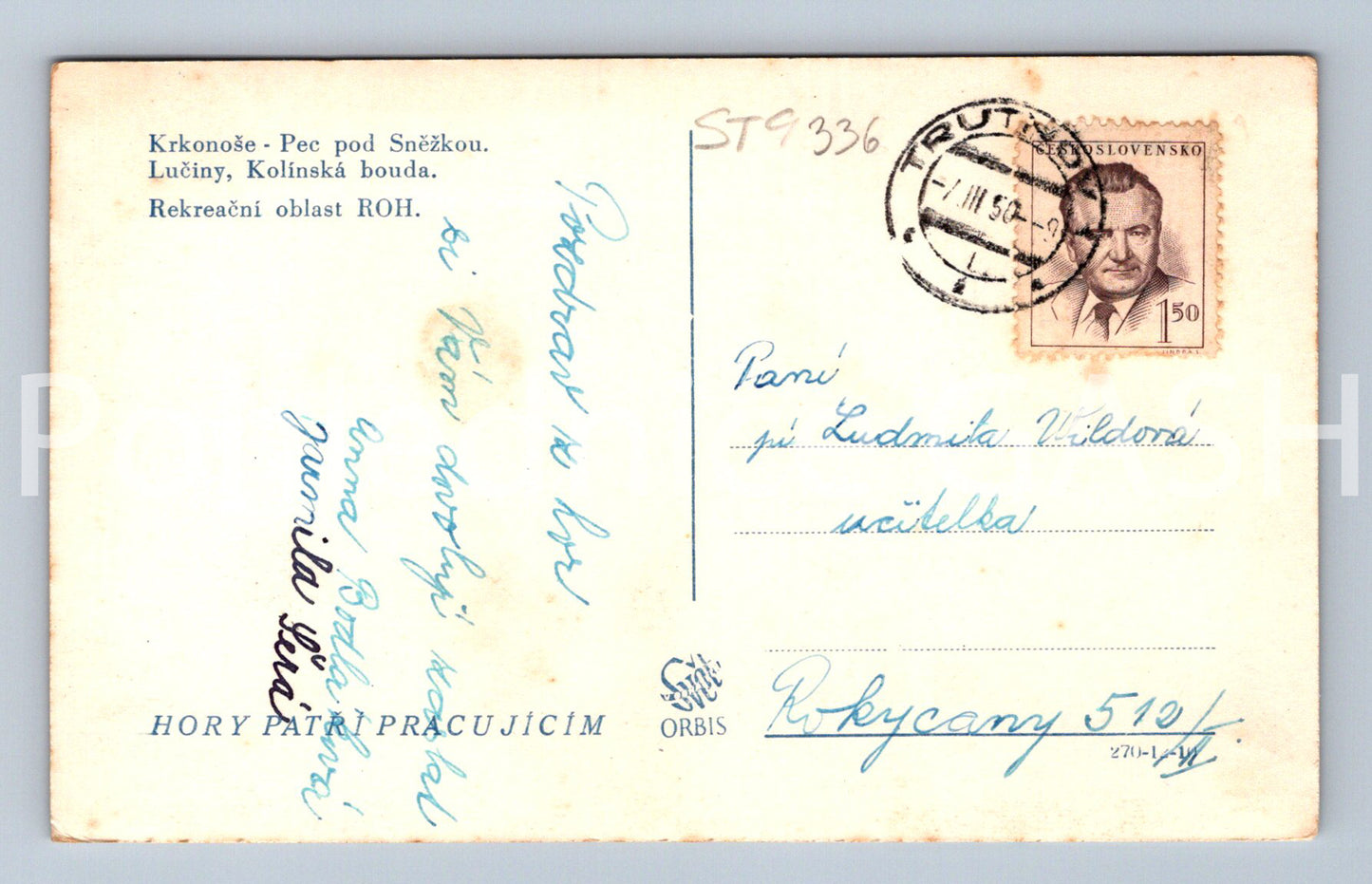 Pohlednice KRKONOŠE - PEC POD SNĚŽKOU (ST9336)