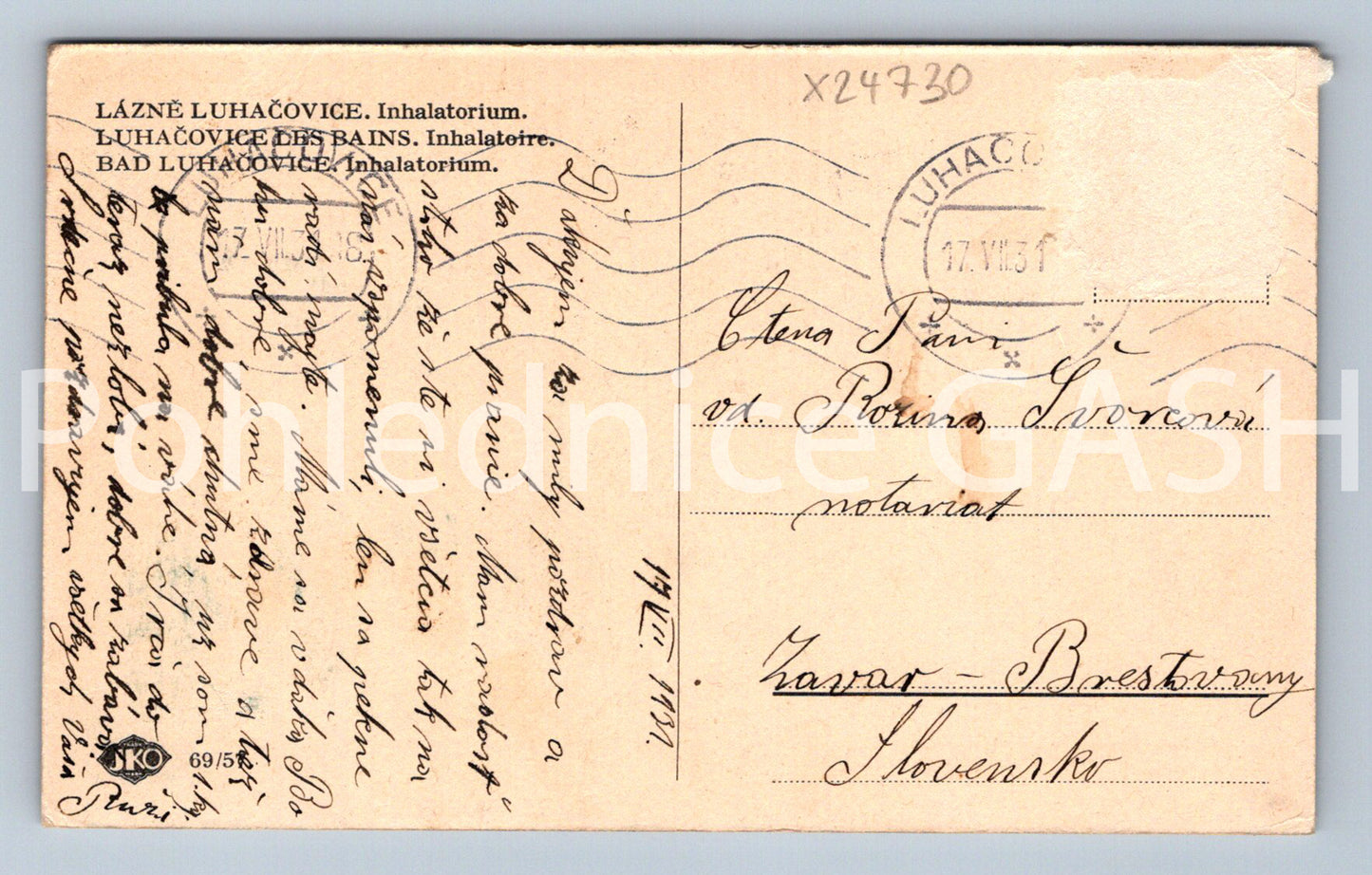 Pohlednice LÁZNĚ LUHAČOVICE (X24730)