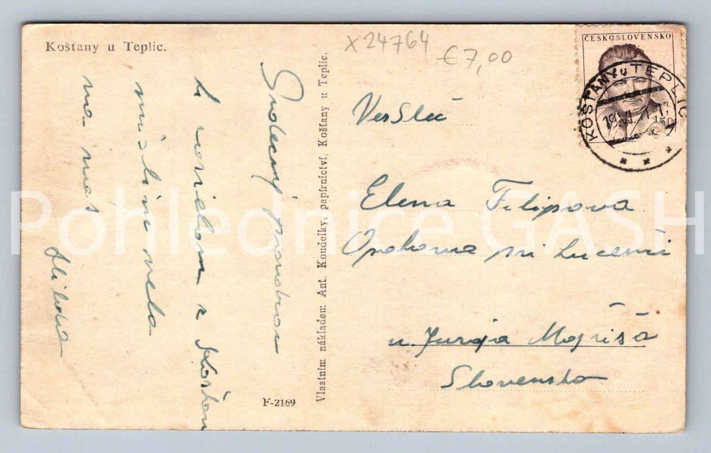 Pohlednice KOŠŤANY U TEPLIC TOVÁRNA (X24764)
