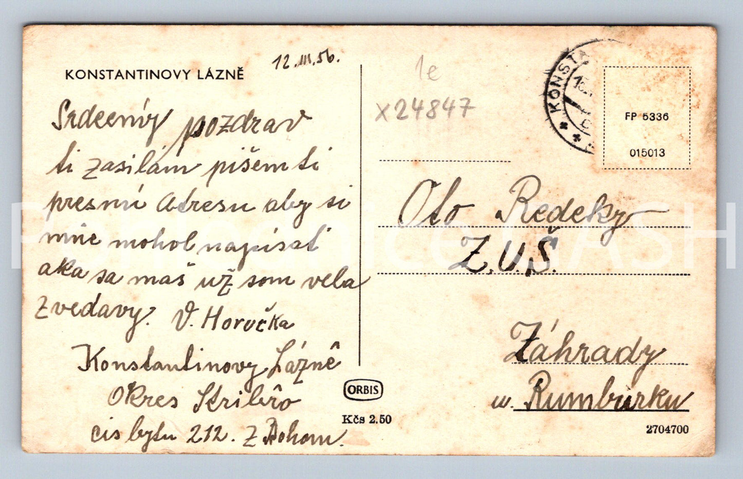 Pohlednice KONSTANTINOVY LÁZNĚ (X24847)