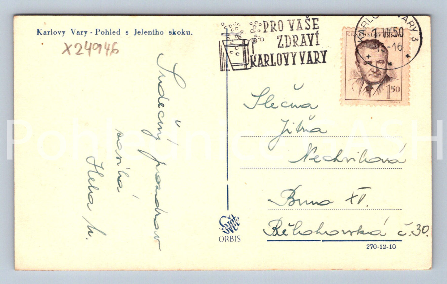 Pohlednice KARLOVY VARY (X24946)