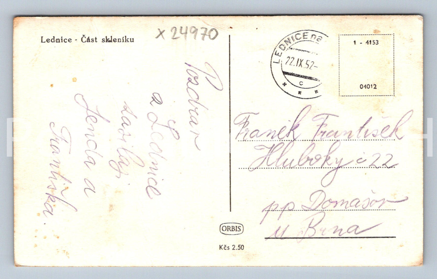 Pohlednice LEDNICE (X24970)