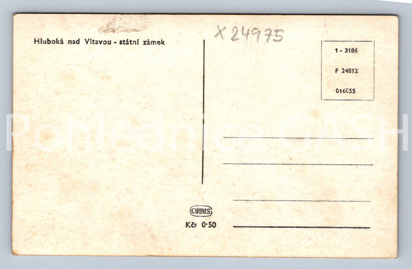 Pohlednice HLUBOKÁ NAD VLTAVOU - ZÁMEK (X24975)