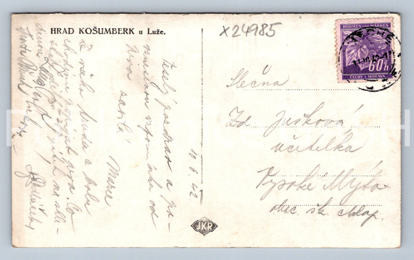 Pohlednice KOŠUMBERK - HRAD (X24985)