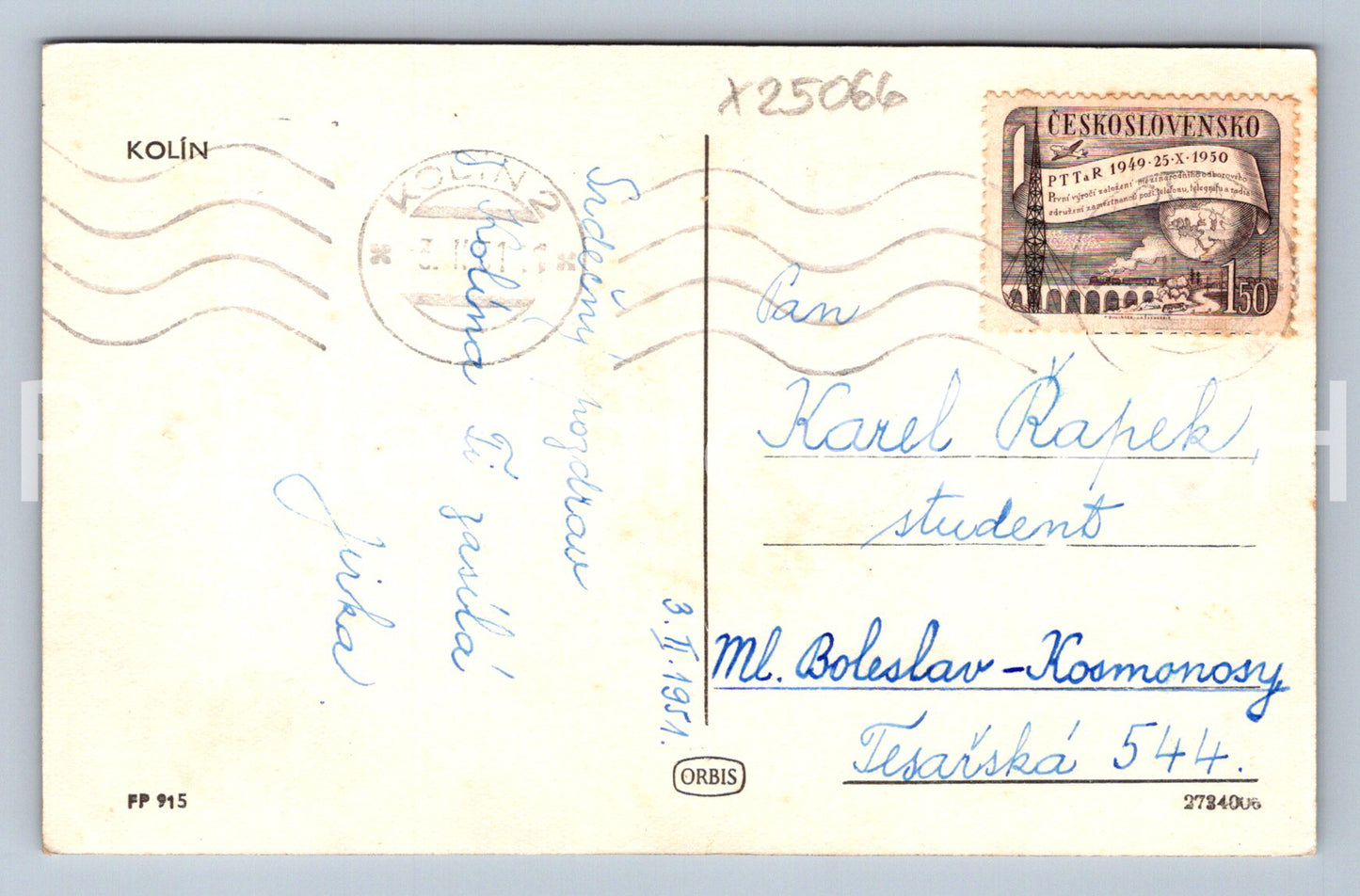Pohlednice KOLÍN (X25066)