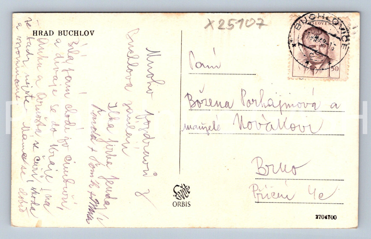 Postcard BUCHLOV CASTLE (X25107)