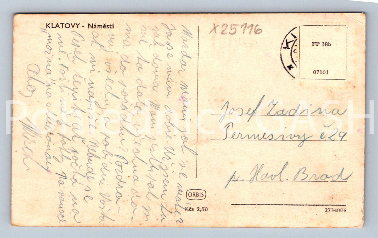 Postcard KLATOVY (X25116)