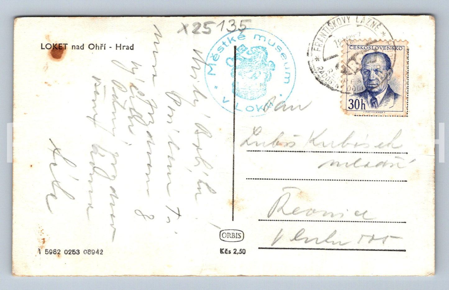 Pohlednice LOKET NAD OHŘÍ - HRAD (X25135)