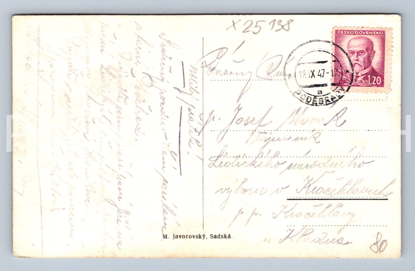 Pohlednice LÁZNĚ PODĚBRADY - KOLÁŽ (X25138)