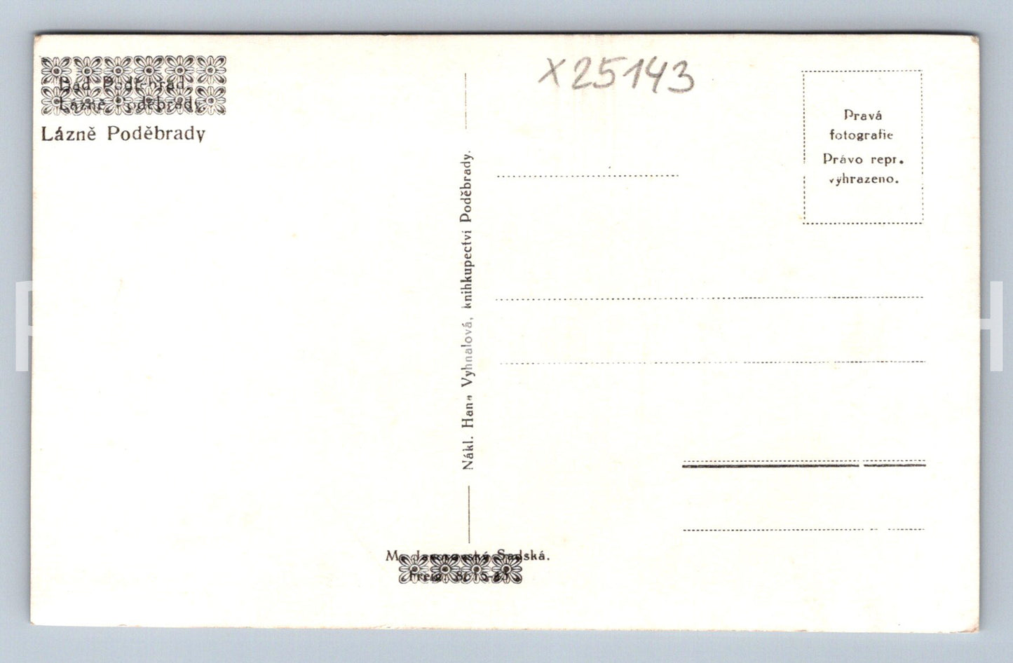 Pohlednice LÁZNĚ PODĚBRADY (X25143)