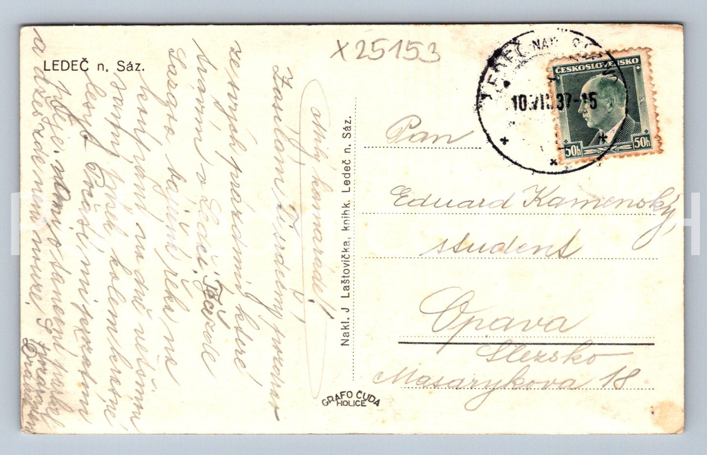 Pohlednice LEDEČ N SÁZAVOU (X25153)