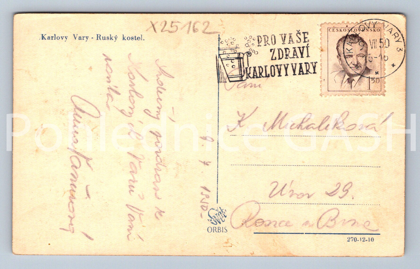 Pohlednice KARLOVY VARY (X25162)