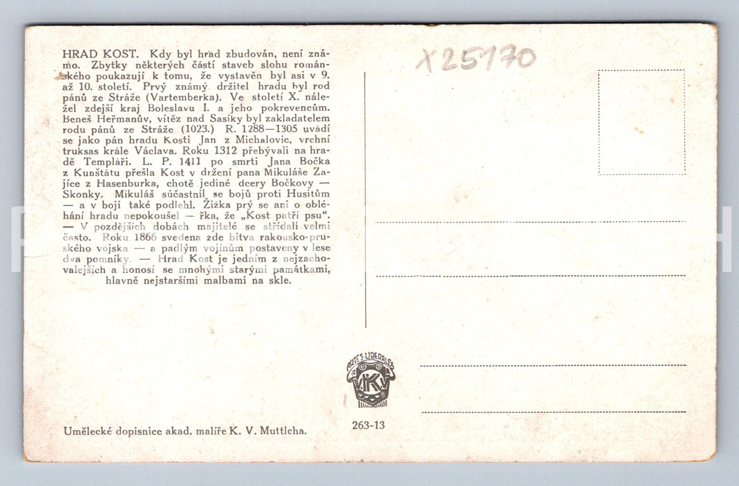 Pohlednice HRAD KOST (X25170)