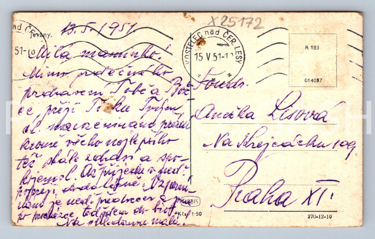 Pohlednice JEVANY (X25172)