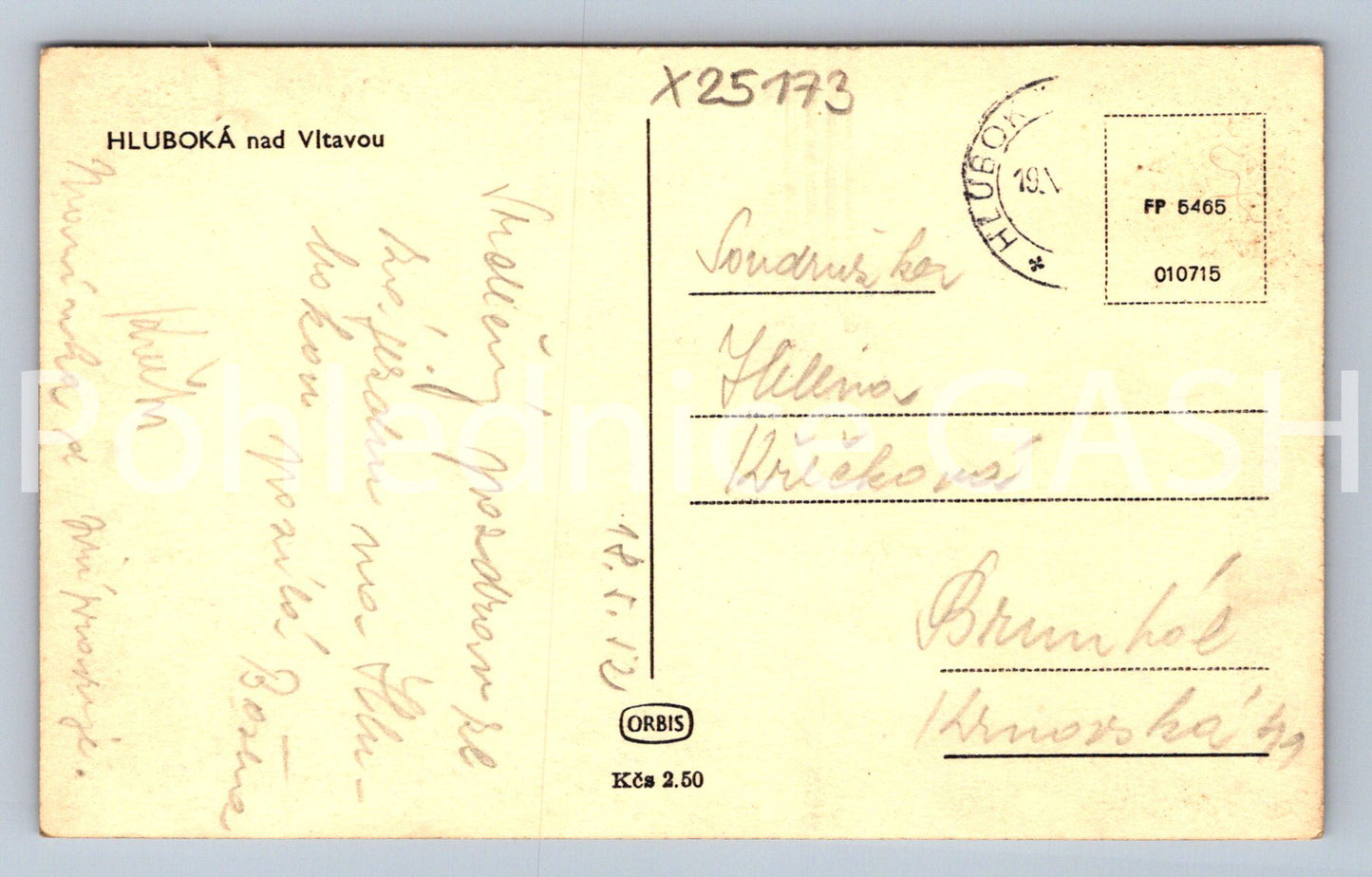 Pohlednice HLUBOKÁ NAD VLTAVOU - ZÁMEK (X25173)