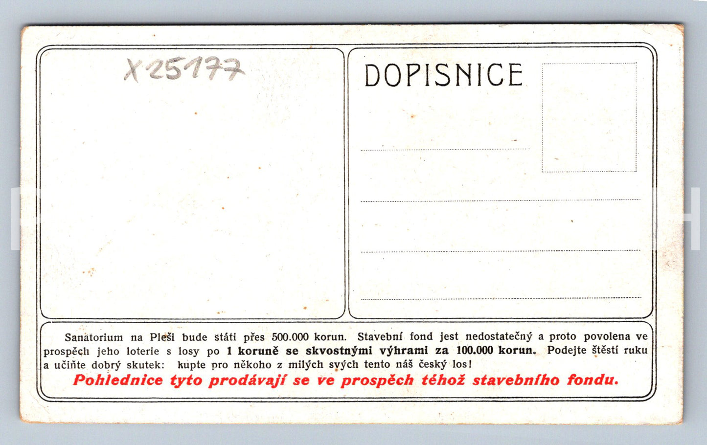 Pohlednice SANATORIUM NA PLEŠI (X25177)