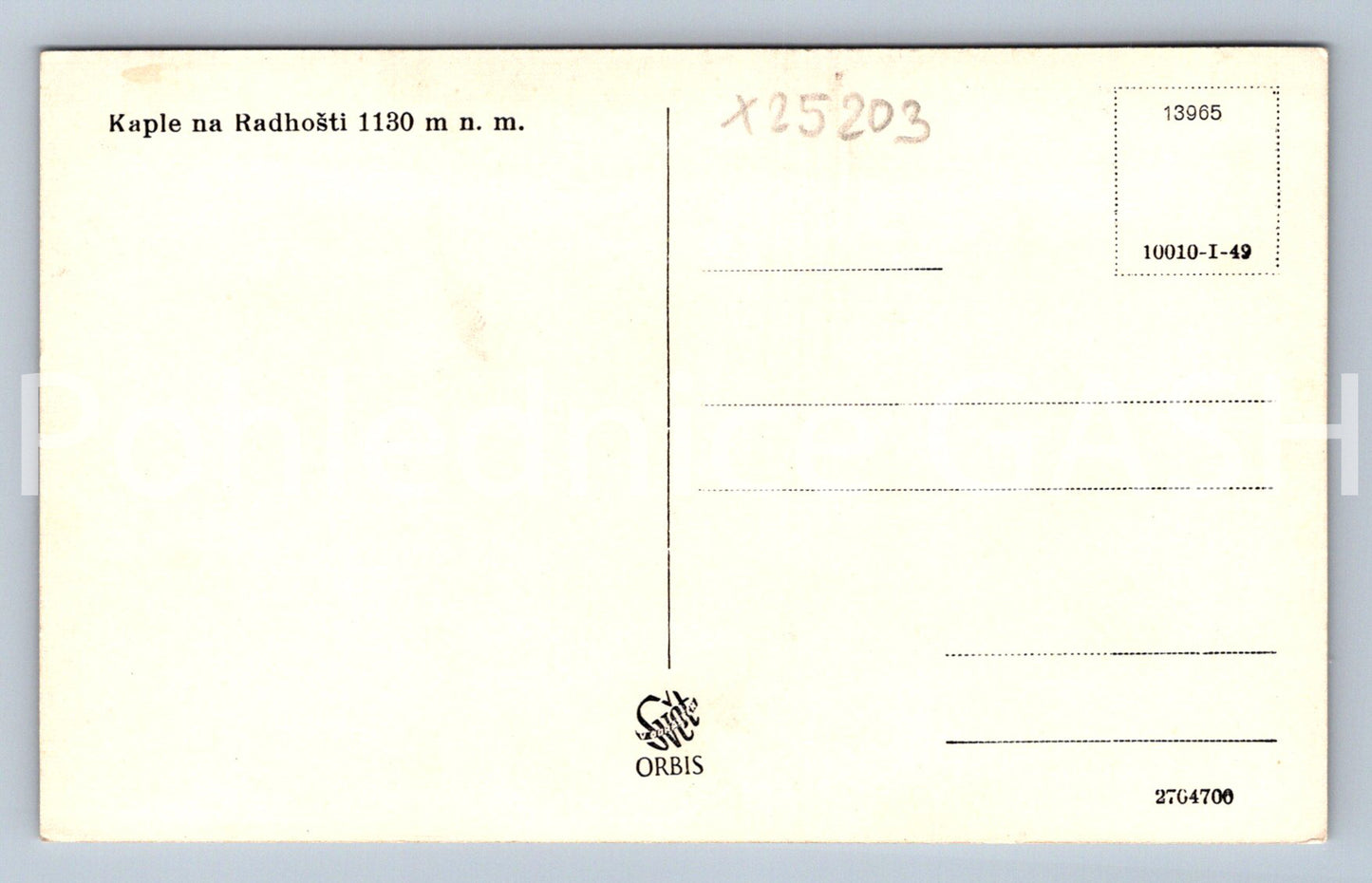 Pohlednice KAPLE NA RADHOŠTI (X25203)