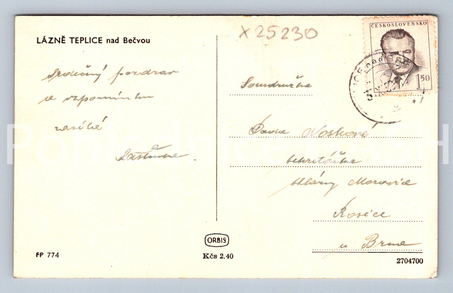 Pohlednice LÁZNĚ TEPLICE NAD BEČVOU (X25230)
