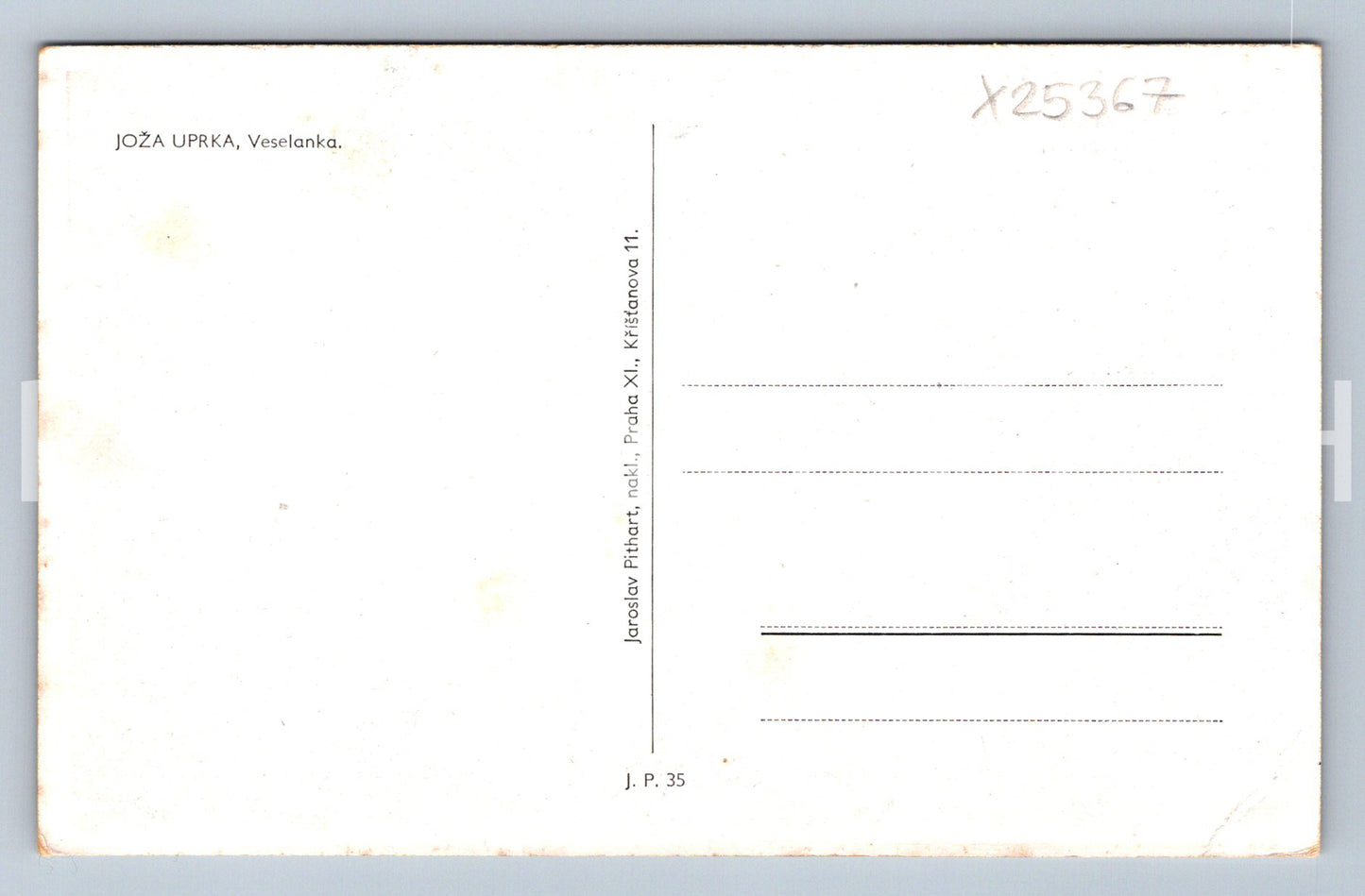 Pohlednice JOŽA UPRKA - VESELANKA (X25367)