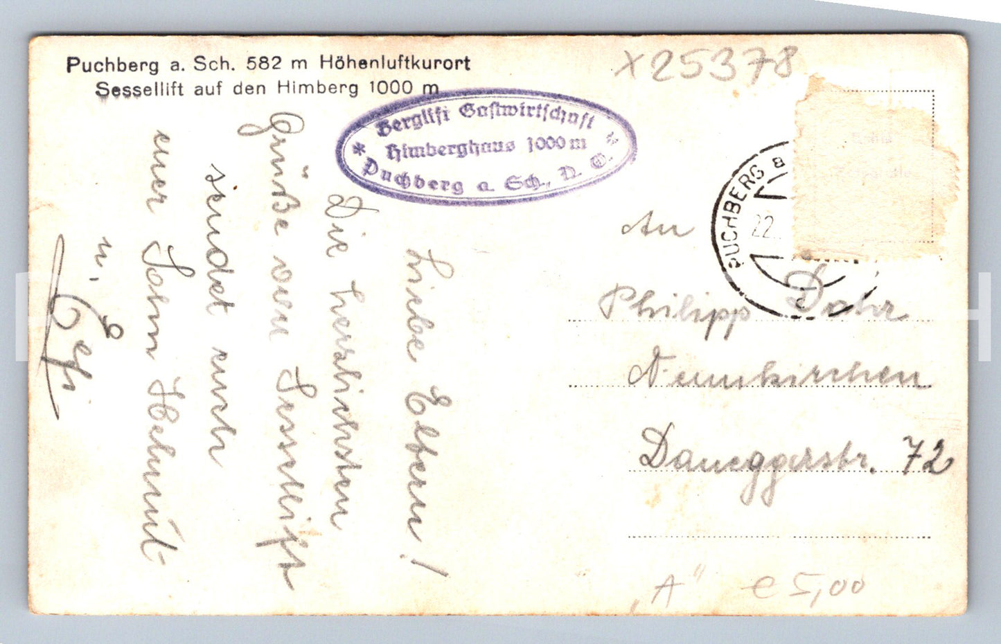 Pohlednice PUCHBERG (X25378)