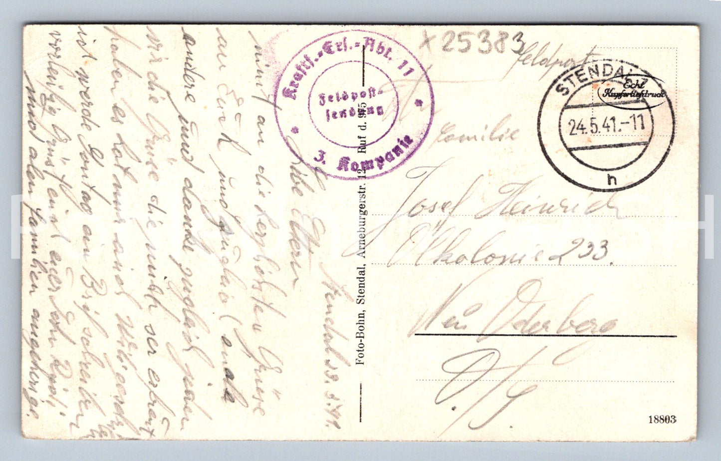 Pohlednice ADOLF HITLER STRAFSE (X25383)