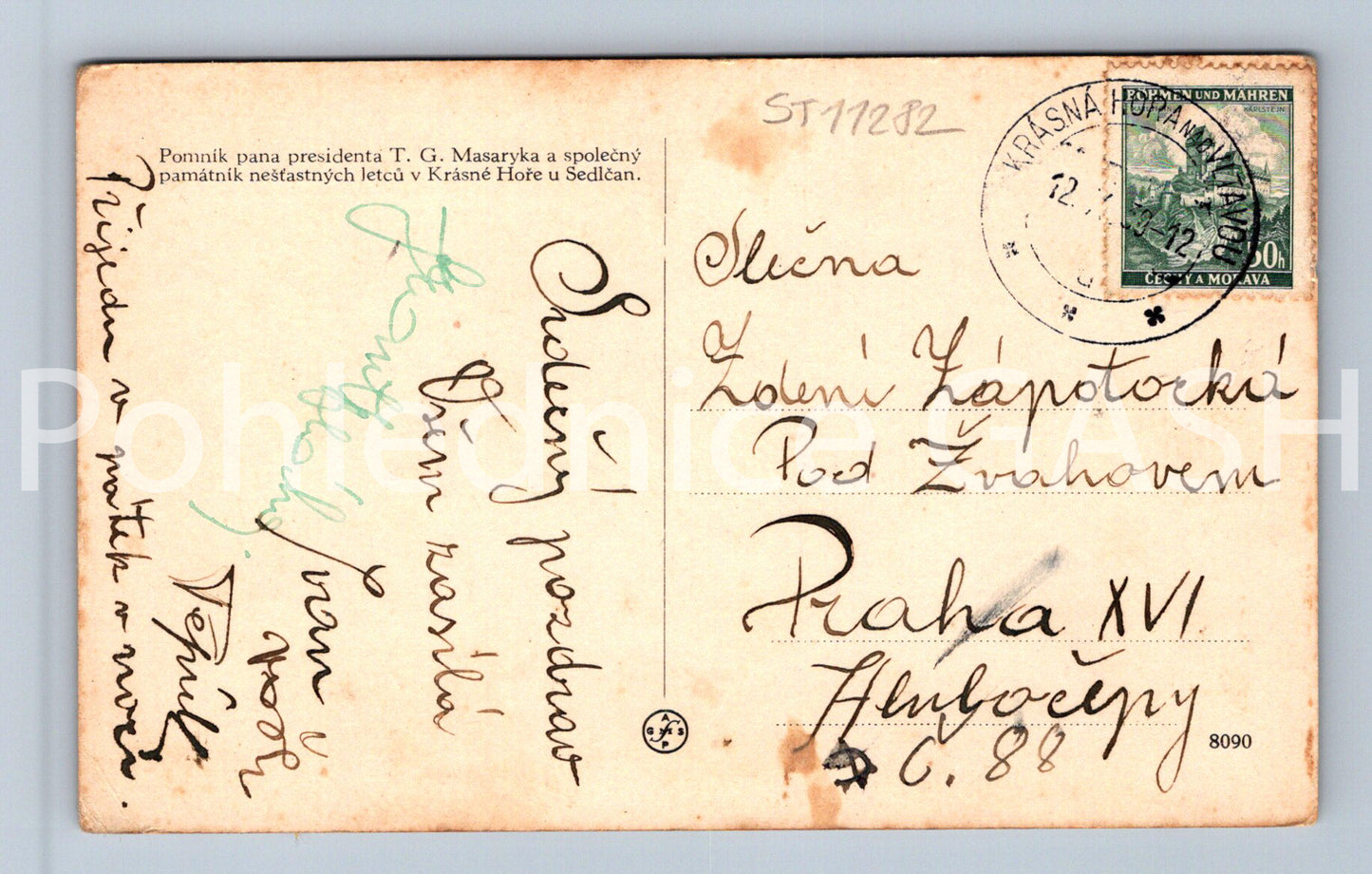 Pohlednice POMNÍK PANA PRESIDENTA T. G. MASARYKA (ST11282)
