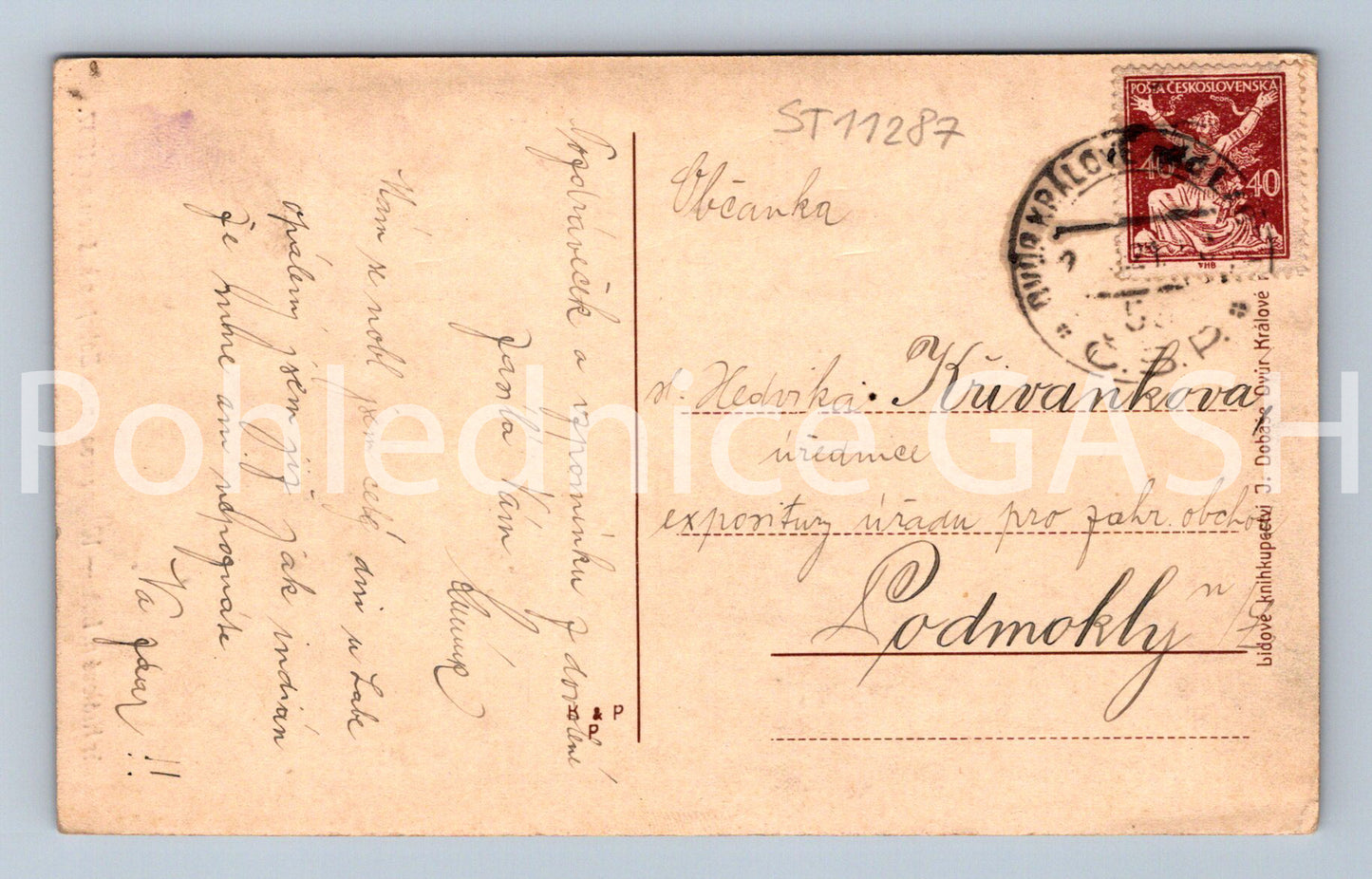 Pohlednice DVŮR KRÁLOVÉ NAD LABEM - WAGNEROVA SOCHA 1857 (ST11287)