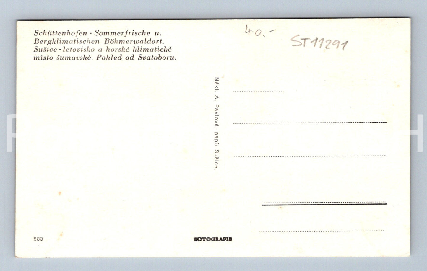 Pohlednice SCHÜTTENHOFEN, SOMMERFRISCHE (ST11291)
