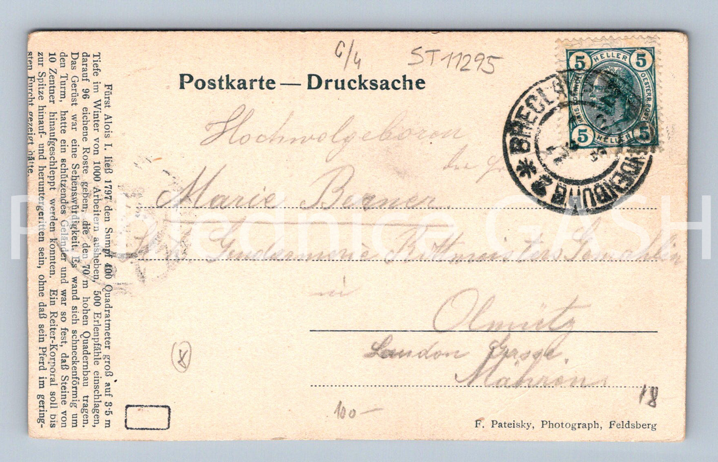 Pohlednice GRUSS AUS EISGRUB dlouhá adresa LEDNICE (ST11295)