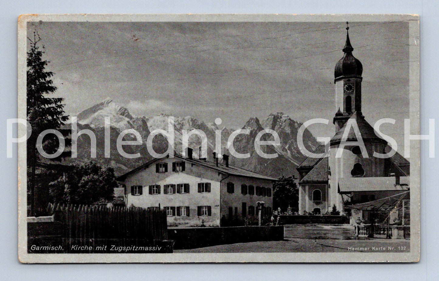 Pohlednice GERMISCH - KIRCHE MIT ZUGSPITZMASSIV (ST11446)