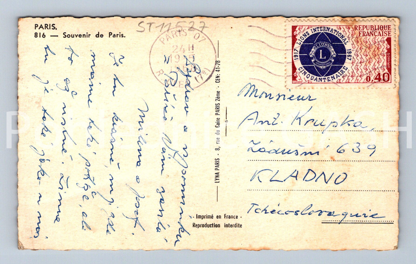 Pohlednice PARIS - KOLÁŽ (ST11527)