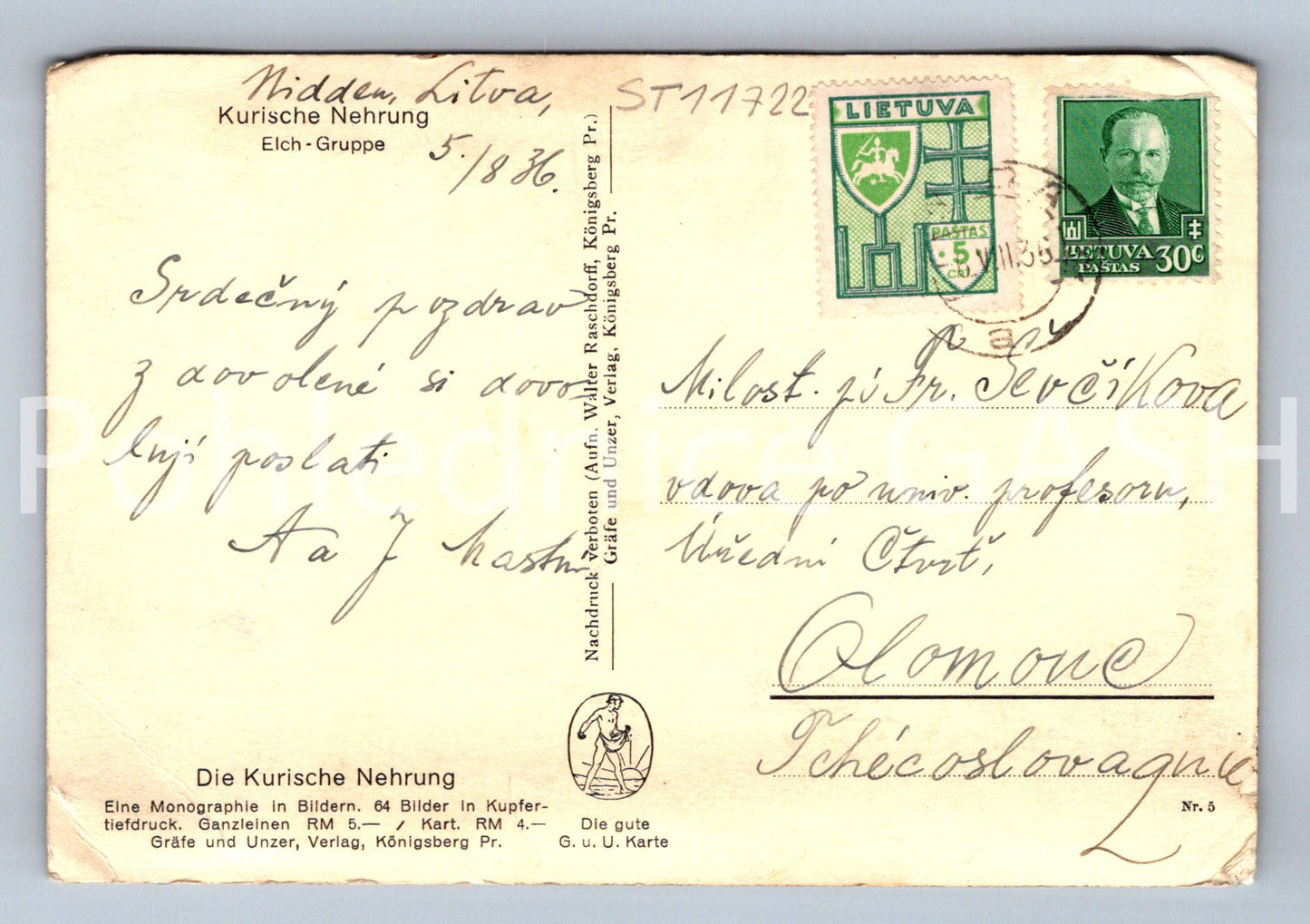 Postcard KURISCHE NEHRUNG (ST11722)