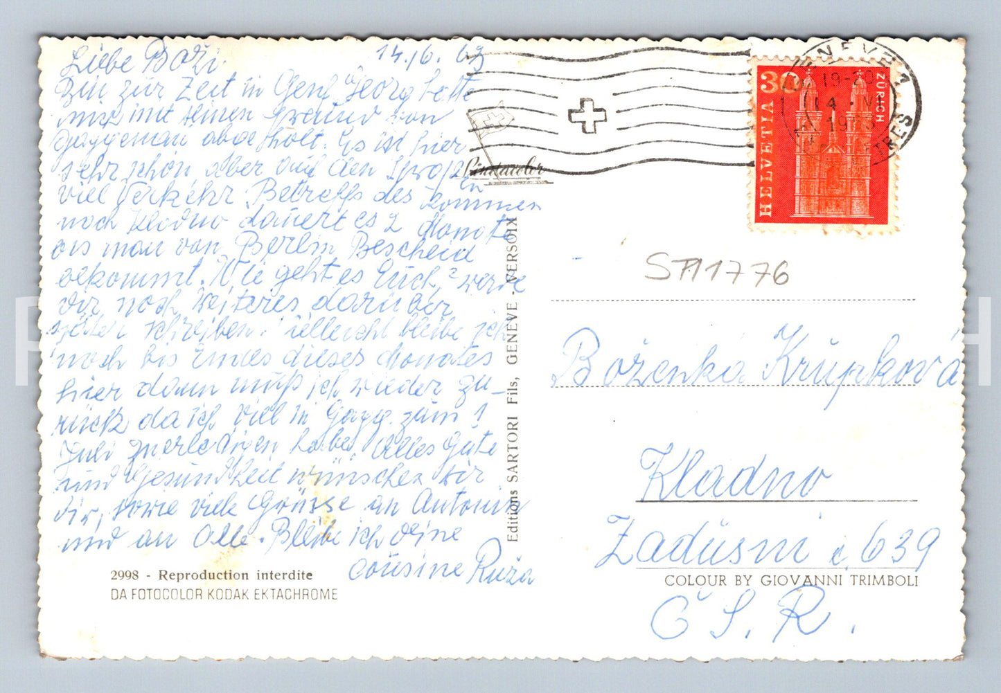 Postcard GENEVA (ST11776)