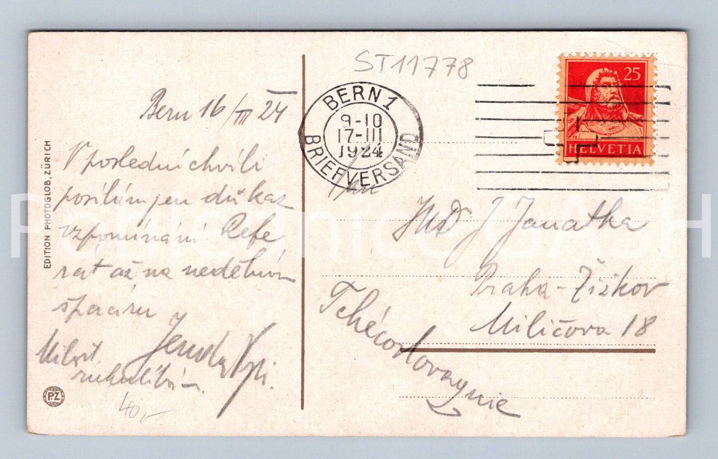 Postcard BERN AND DIE ALPEN (ST11778)