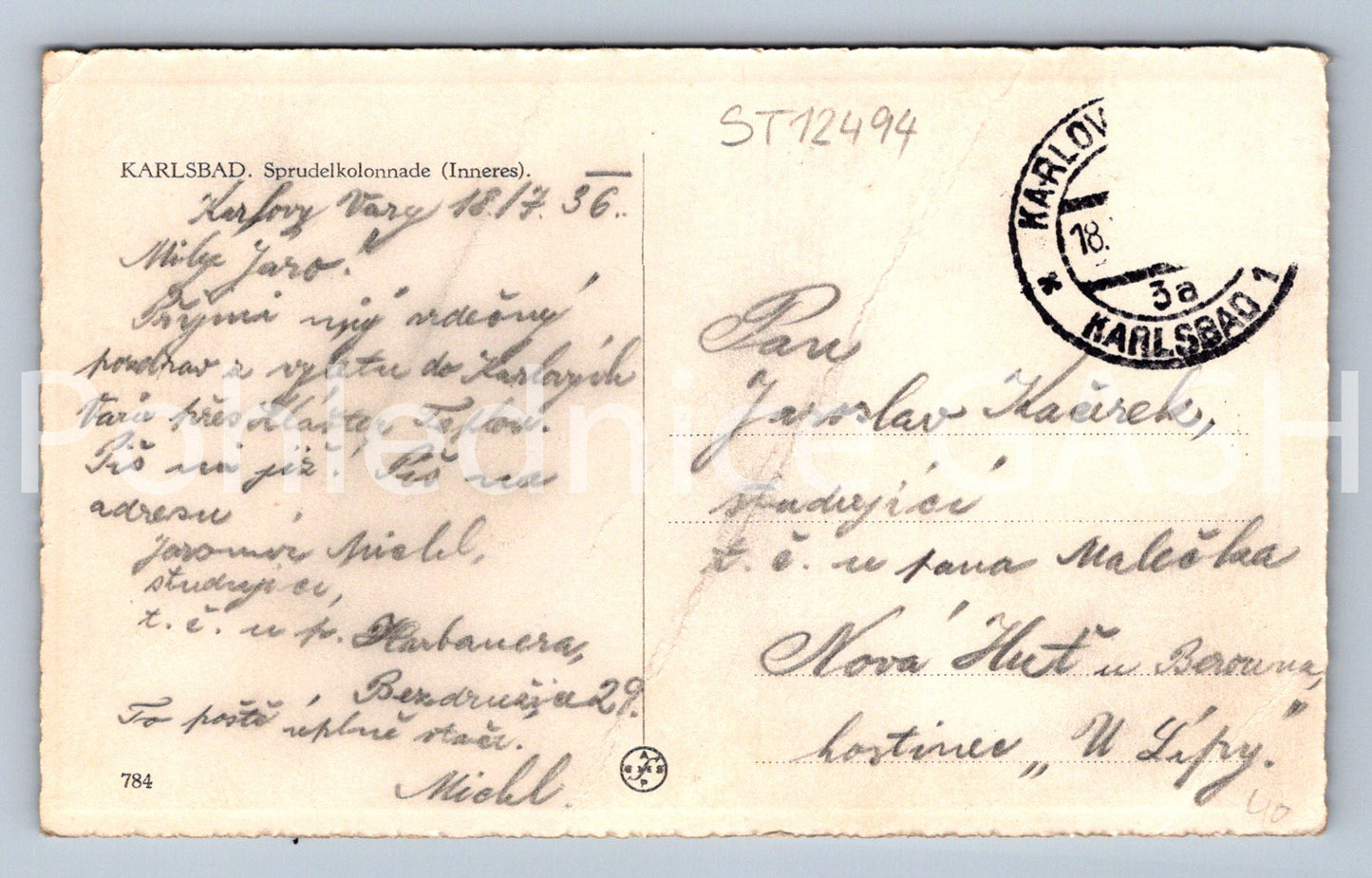 Pohlednice KARLOVY VARY (ST12494)