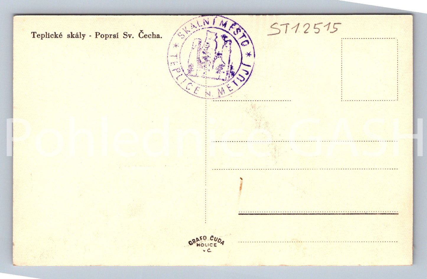 Postcard TEPLICA ROCKS (ST12515)