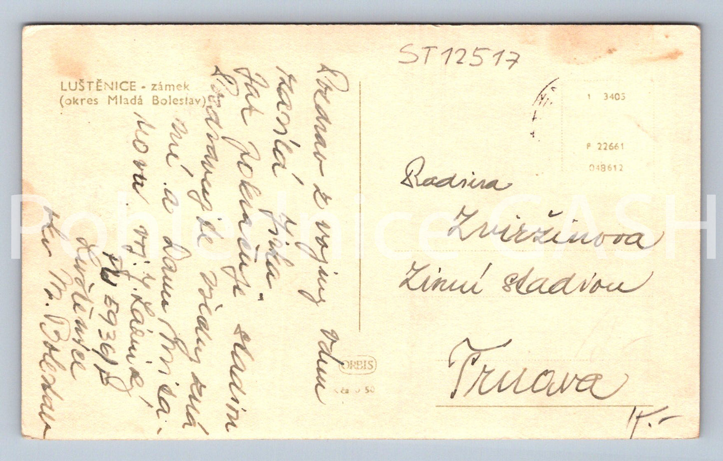 Postcard LUŠTĚNICE (ST12517)