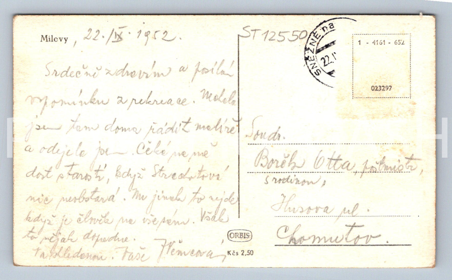 Pohlednice MILOVY (ST12550)