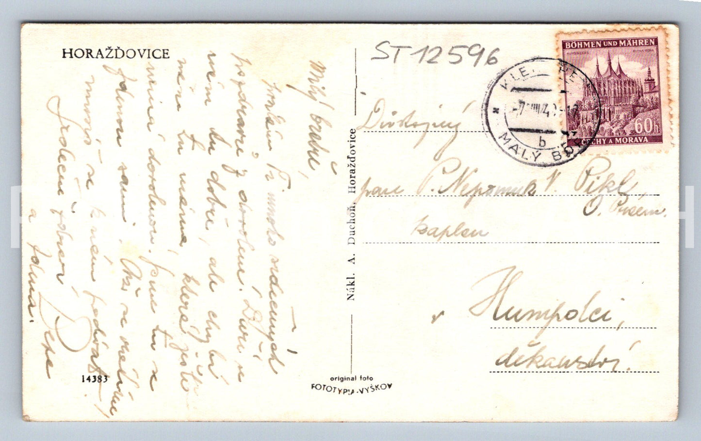Pohlednice HORAŽDOVICE (ST12596)