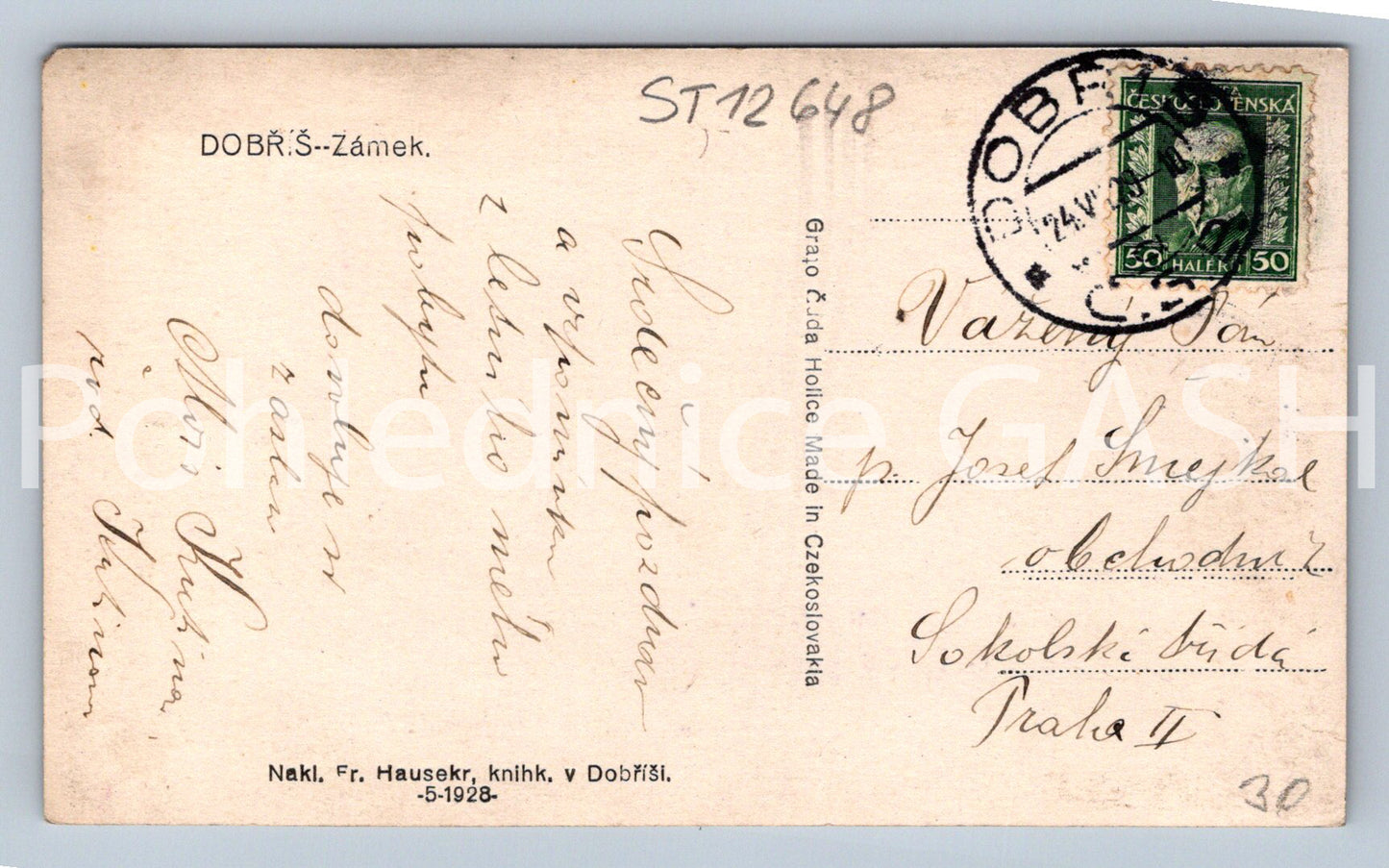 Pohlednice DOBŘÍŠ - ZÁMEK (ST12648)