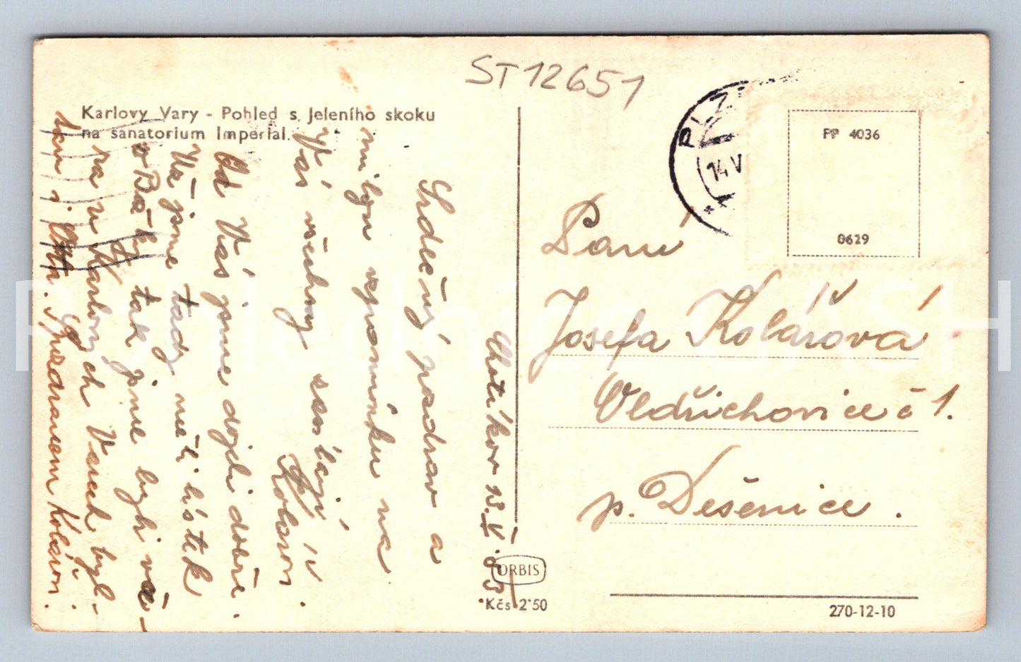 Pohlednice KARLOVY VARY (ST12651)