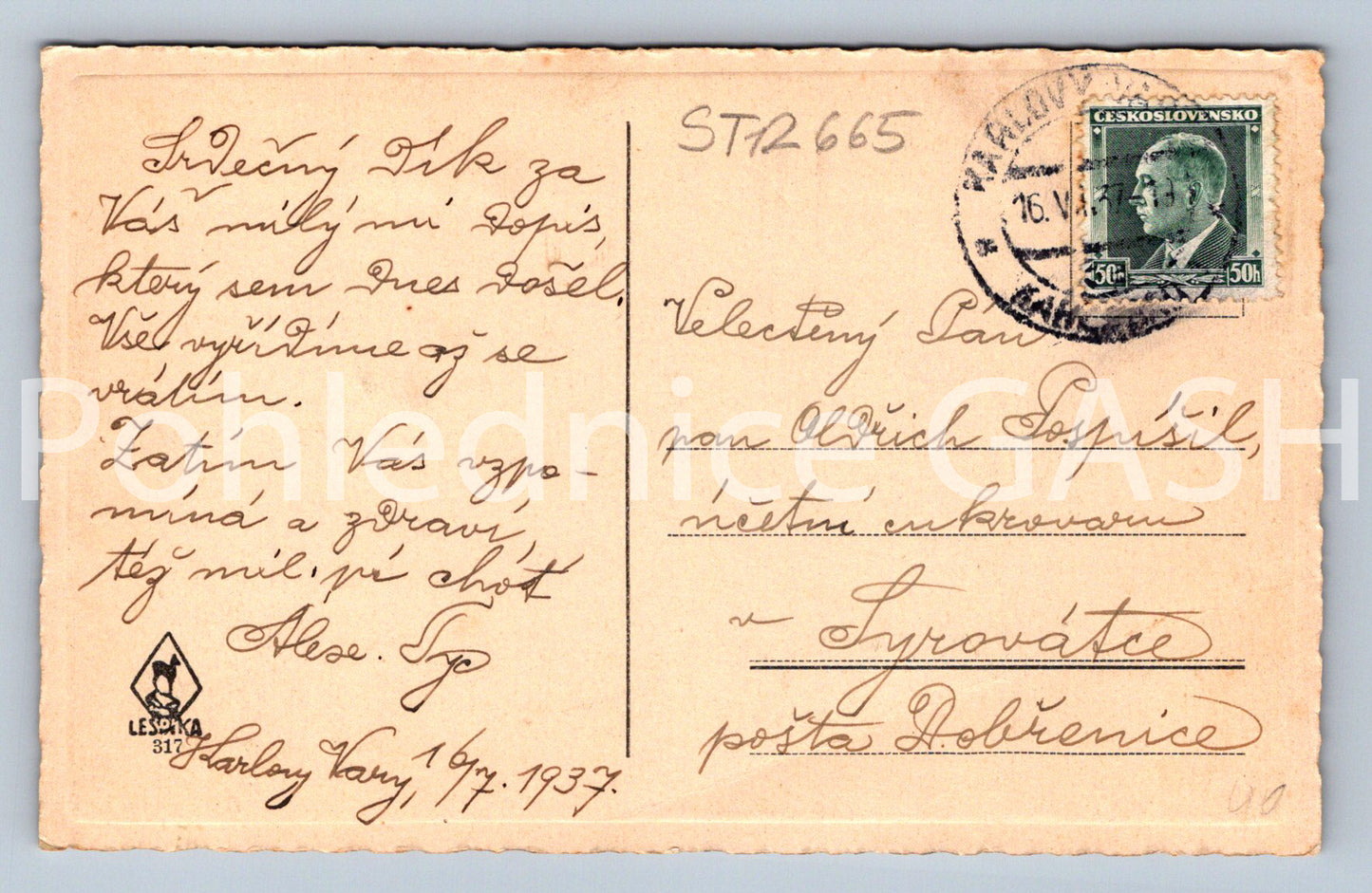 Postcard KARLOVY VARY (ST12665)