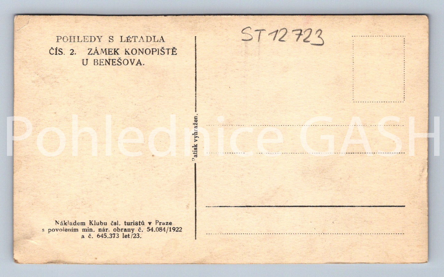 Postcard KONOPIŠTĚ CASTLE (ST12723)