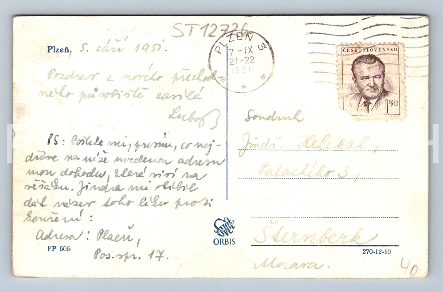 Pohlednice PLZEŇ (ST12726)