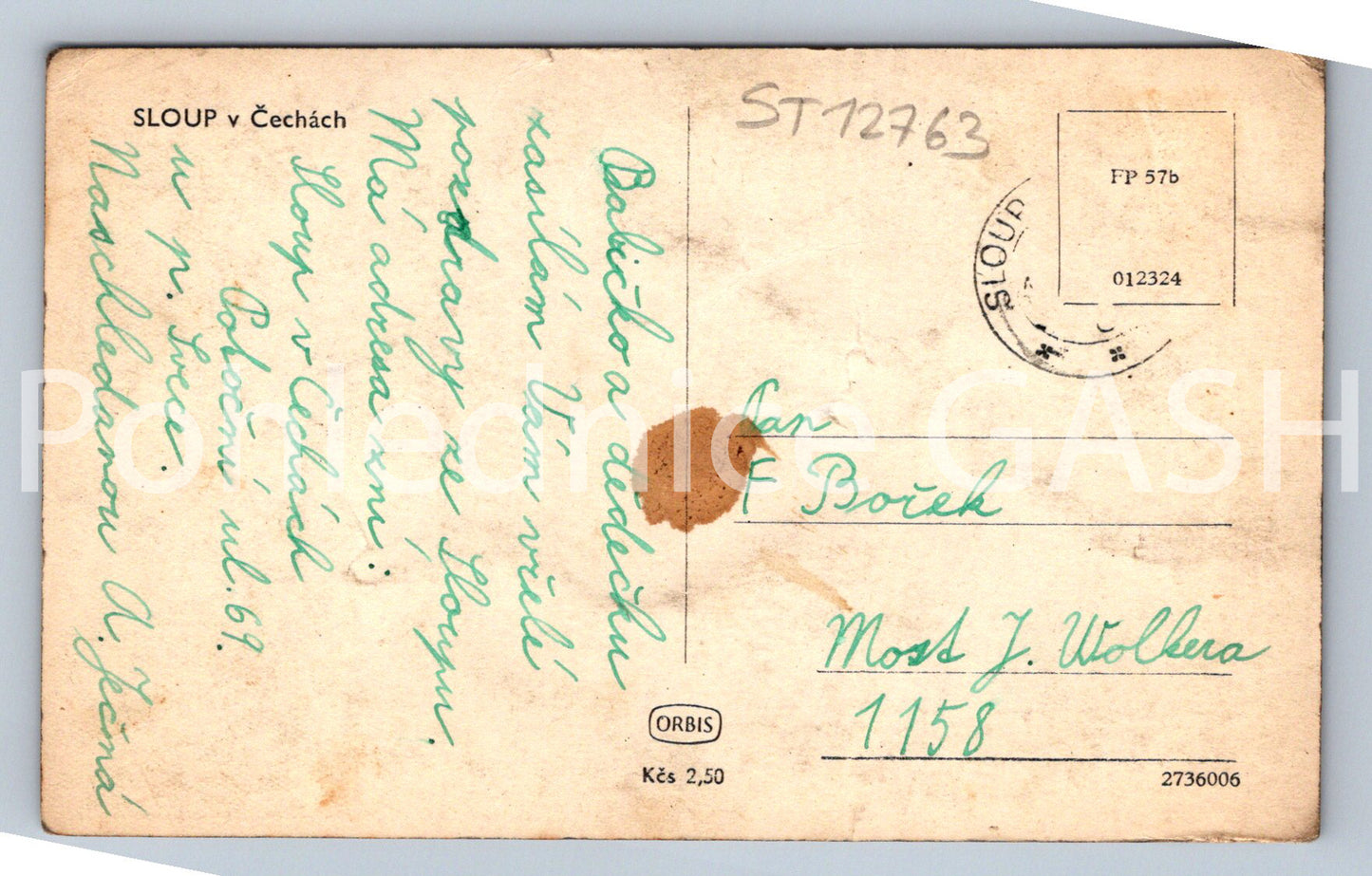 Postcard COLUMN IN BOHEMIA (ST12763)