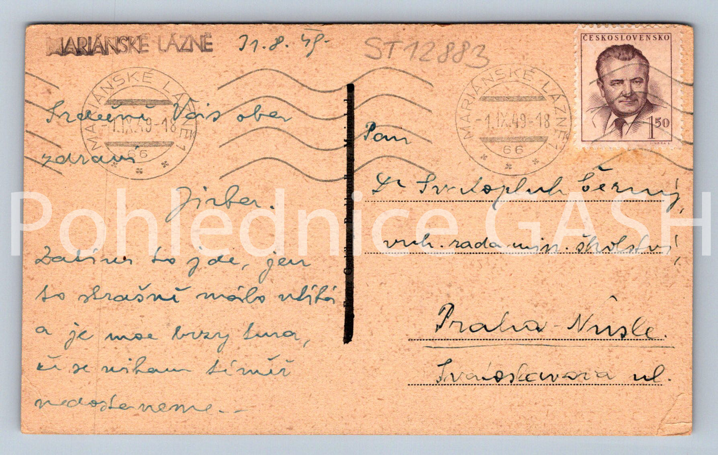 Postcard MARIANSKÉ LÁZNĚ (ST12883)