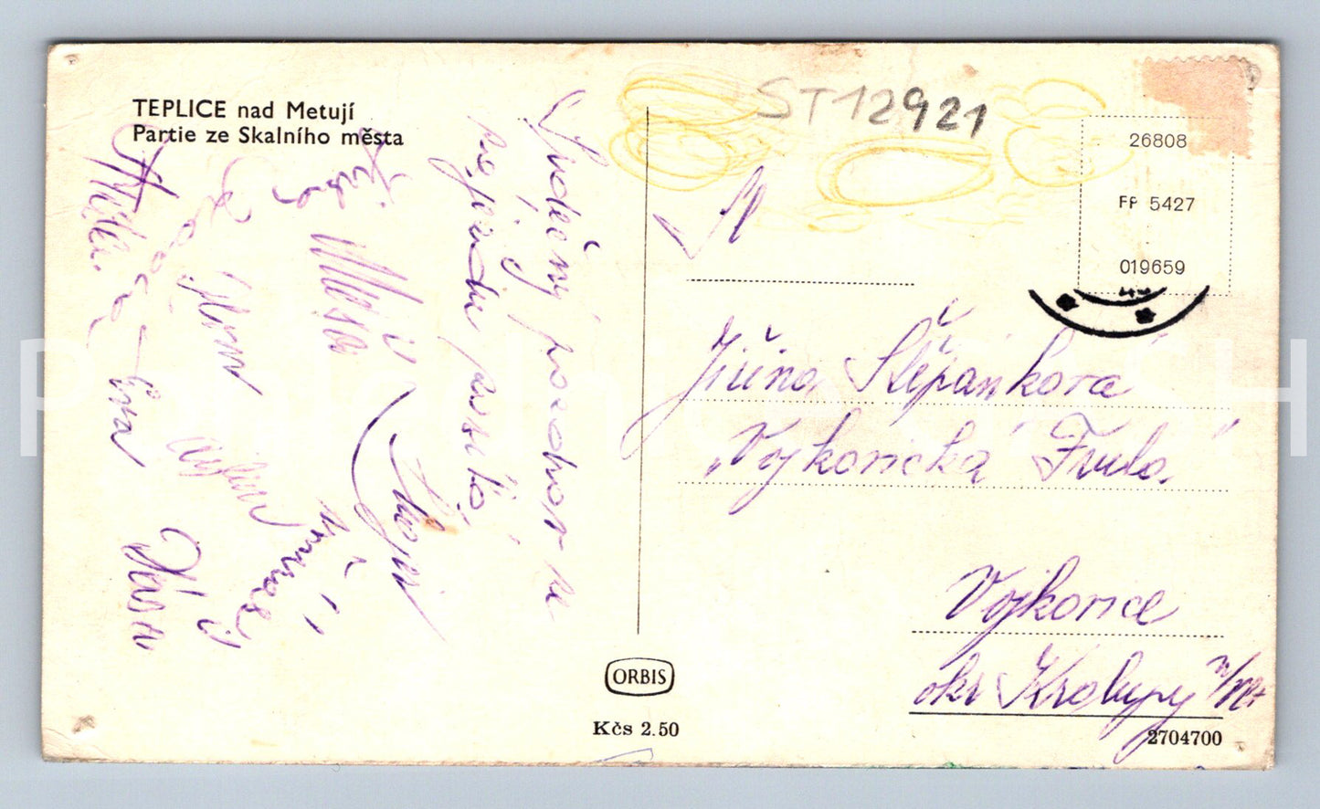 Postcard TEPLICE NAD METUJÍ (ST12921)